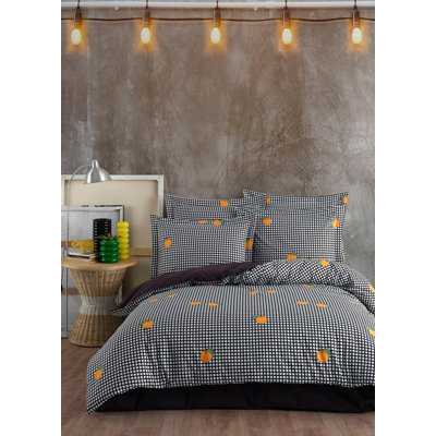 Ensemble de housse de couette 100% coton portail / noir / orange / portail
