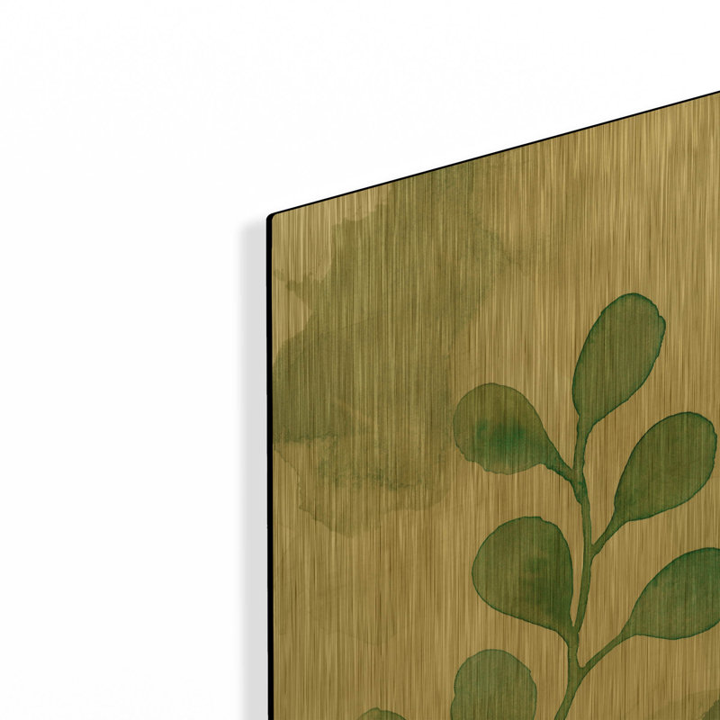 «Wood Land Walk II» par Laura Horn, art mural en métal doré, 12 po x 12 po, 24 po x 24 po
