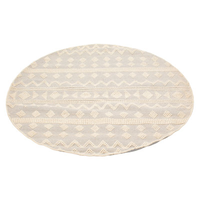 Demis One-of-a-Kind Round 5'9" X 5'9" New Age Round Wool Area Rug Gray