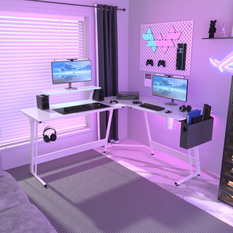 Spiro 160cm W LED Light Desk, White
