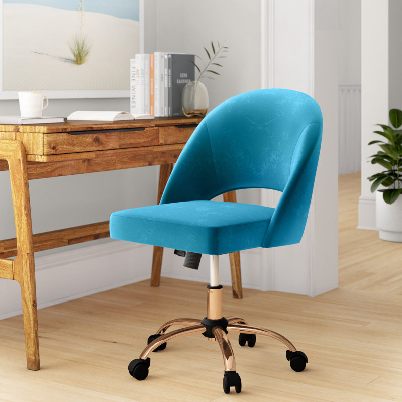 Chaise de travail Lula, Bleu, Or rose