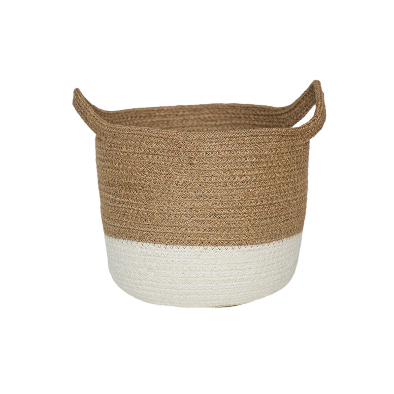 Geilo Jute Lined Basket Planter, 20cm H x 23cm W x 23cm D, Navy