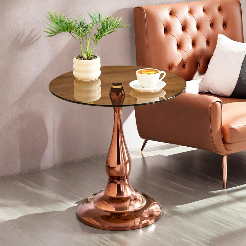 Table d'appoint Modern, Brun / or rose