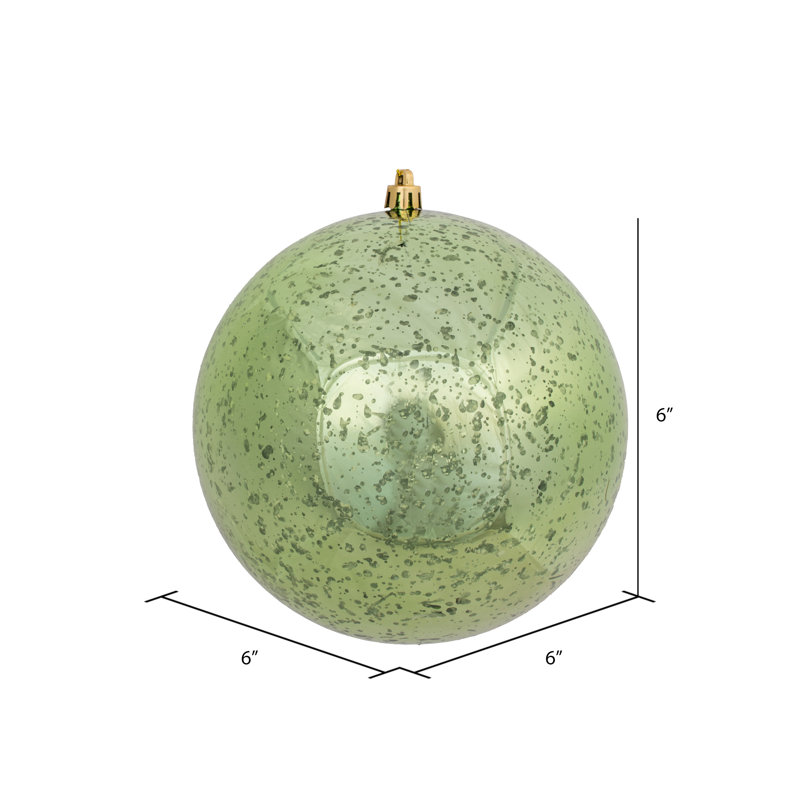 Ornement boule de mercure brillant, H 6 po x l 6 po x P 6 po, Céladon