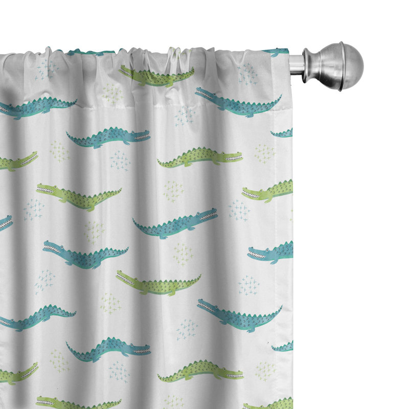 Alligator Semi-Sheer Rod Pocket Curtain Panels, 28" x 63"