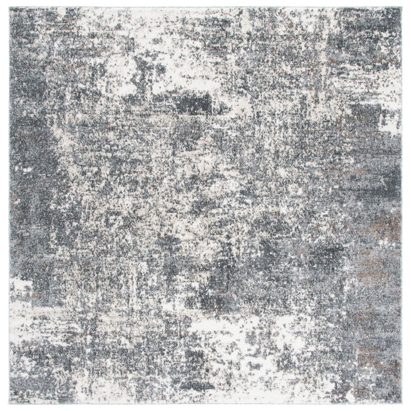 Tapis abstrait Scriber Performance, Carré 6 pi 7 po