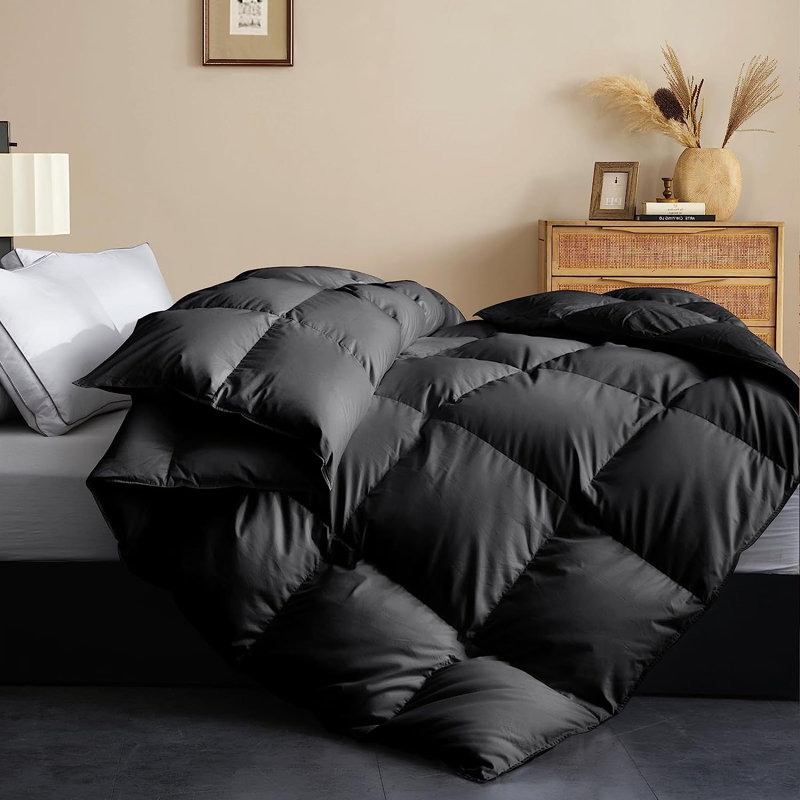  Housse et couette 100% coton, Housse de couette pour grand lit, Noir
