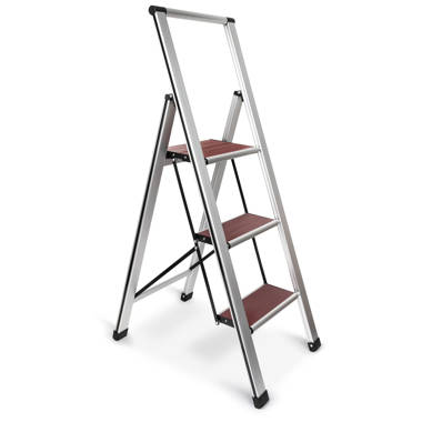 Generic Sorfey Aluminum Folding 2 Step Modern Ladder, Anti Slip, Sturdy,  Lightweight and 2 Slim Design, Very Easy to Store, Heavy