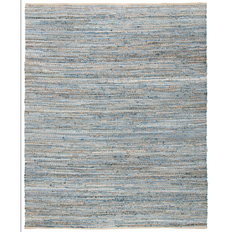 Arria Hand Woven Cotton Denim/0.4 Jute Rug in Natural/Blue, Rectangle 11' x 15'