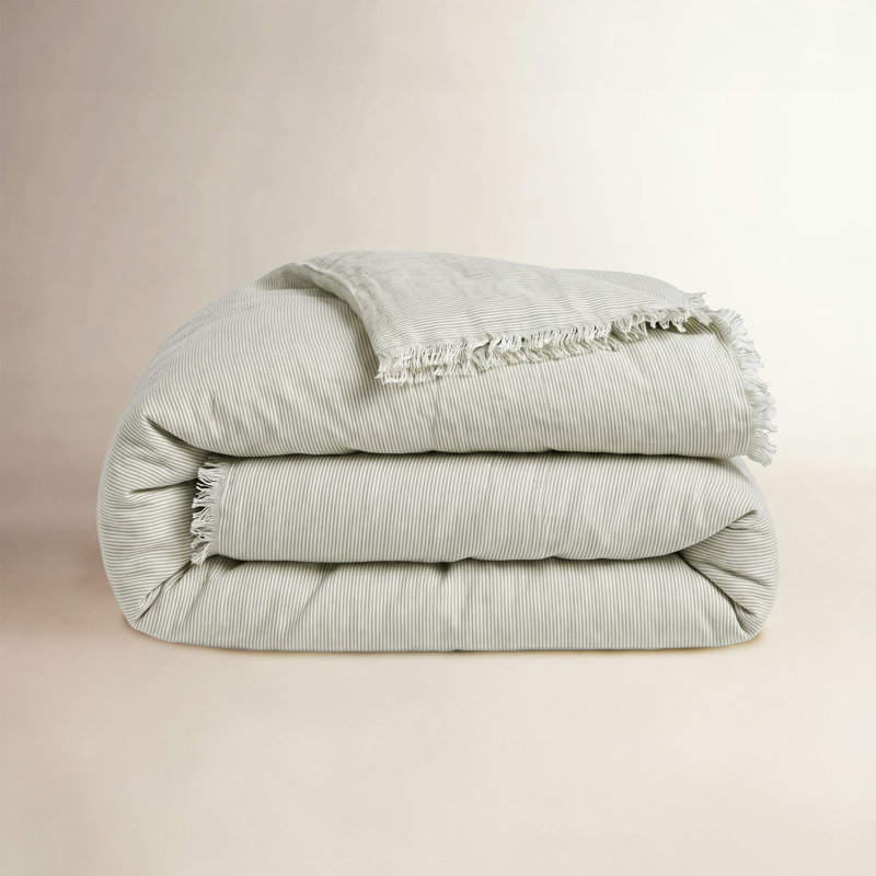 Logan Linen Duvet Cover, Twin, Olive