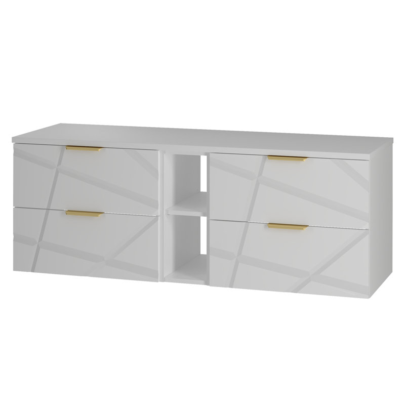 Damariae Wall Mounted Required Bathroom Storage Furniture Set