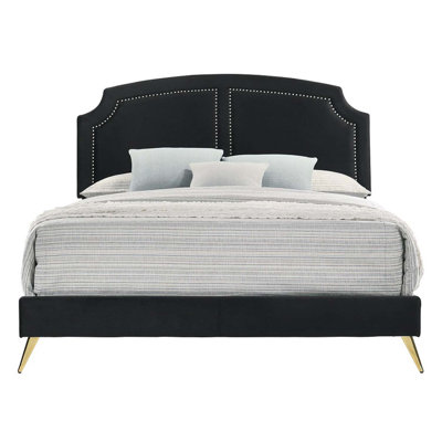 Lit double Zeena, velours noir