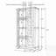 Buffet durable en panneau de fibres à densité moyenne brun foncé avec 4 portes en miroir et tablettes réglables pour un rangement polyvalent