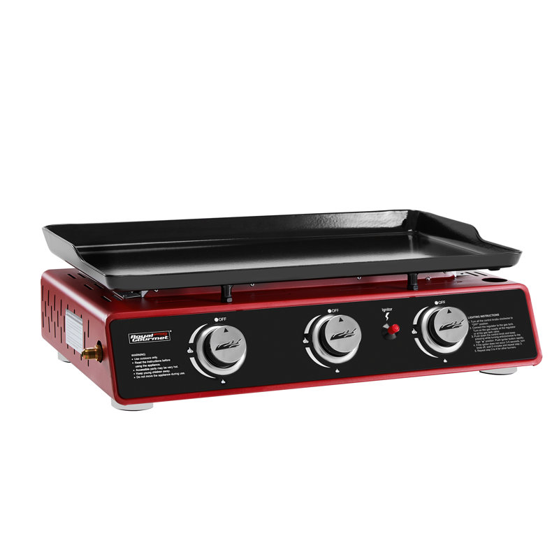 Royal Gourmet 3 - Burner Portable Liquid Propane Gas Griddle, Red