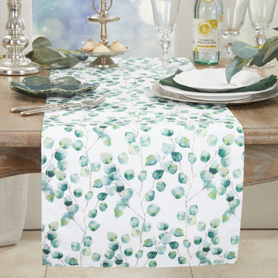 Green Eucalyptus Leaf Table Runner