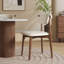 Chaise moderne en similicuir, beige, pieds en bois massif, 2 pièces, sans assemblage