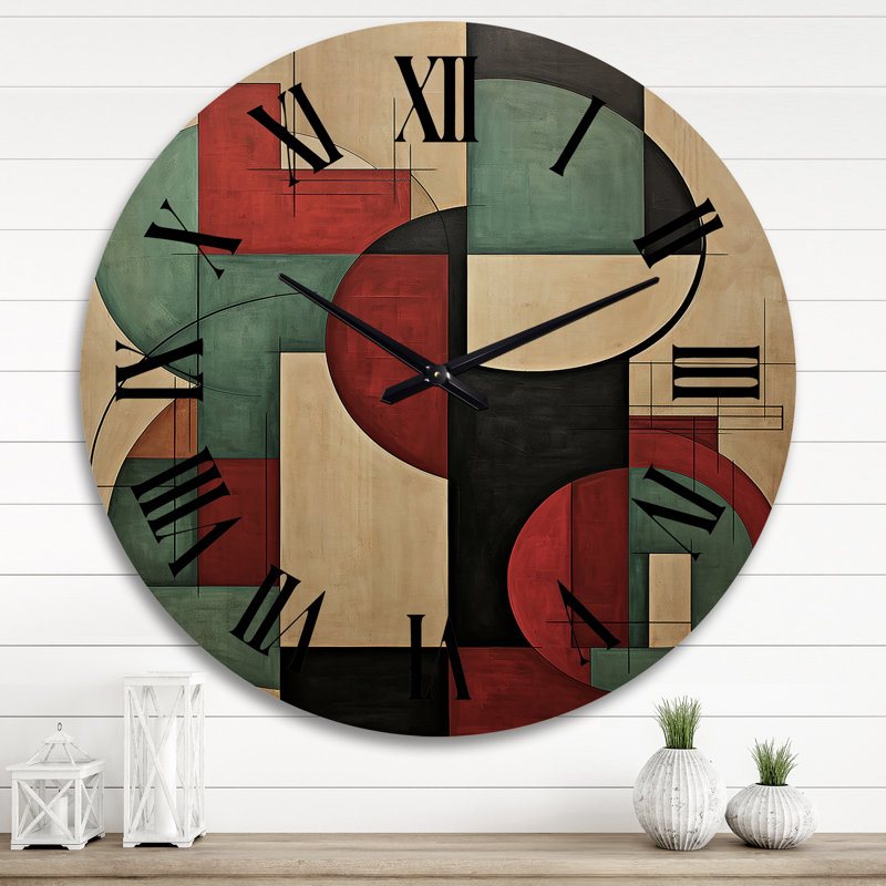 Horloge murale en bois massif Lelie, Très grand