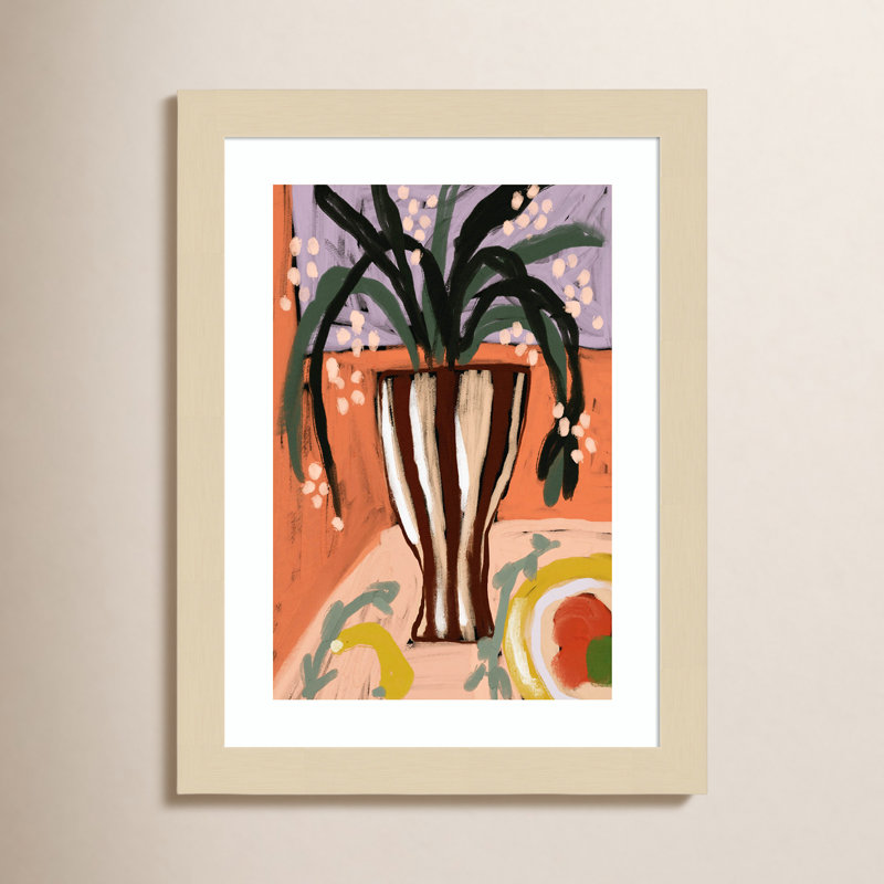 «Oksana Floral Still Life No 3» par Treechild, impression sur bois encadrée, Brun, H 13 po x l 10 po