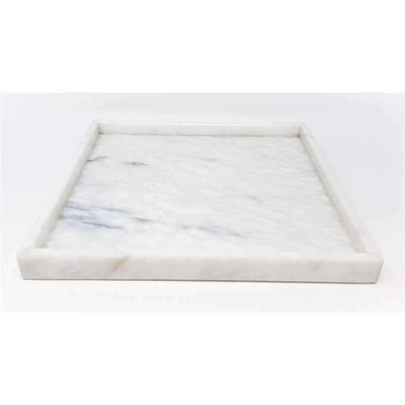 Plateau d’accessoires de salle de bain carré en marbre Newenton