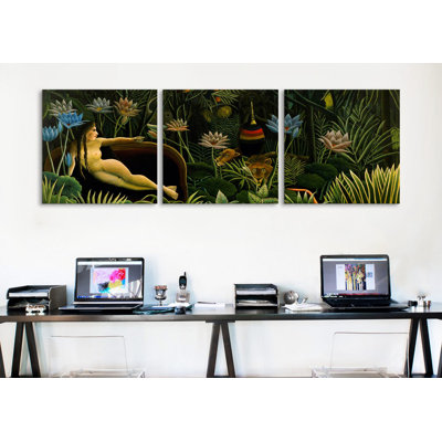 Henri Rousseau The Dream 3 Piece Painting Print on Wrapped Canvas Set