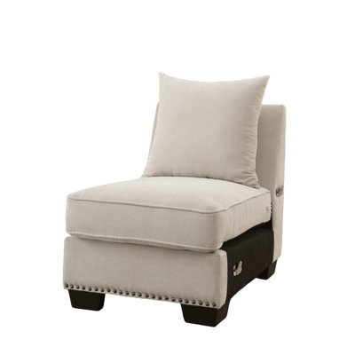 Beige Finish Chair 1Pc Nailhead Trim Front Legs Welt Trim Transitional Style Primary Living Room Furniture