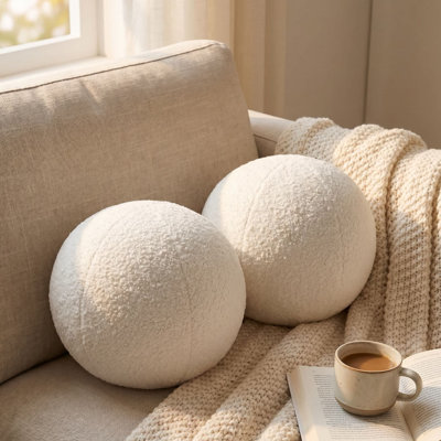 Boucle Ball Pillow 12" x 12" Decor Pieces