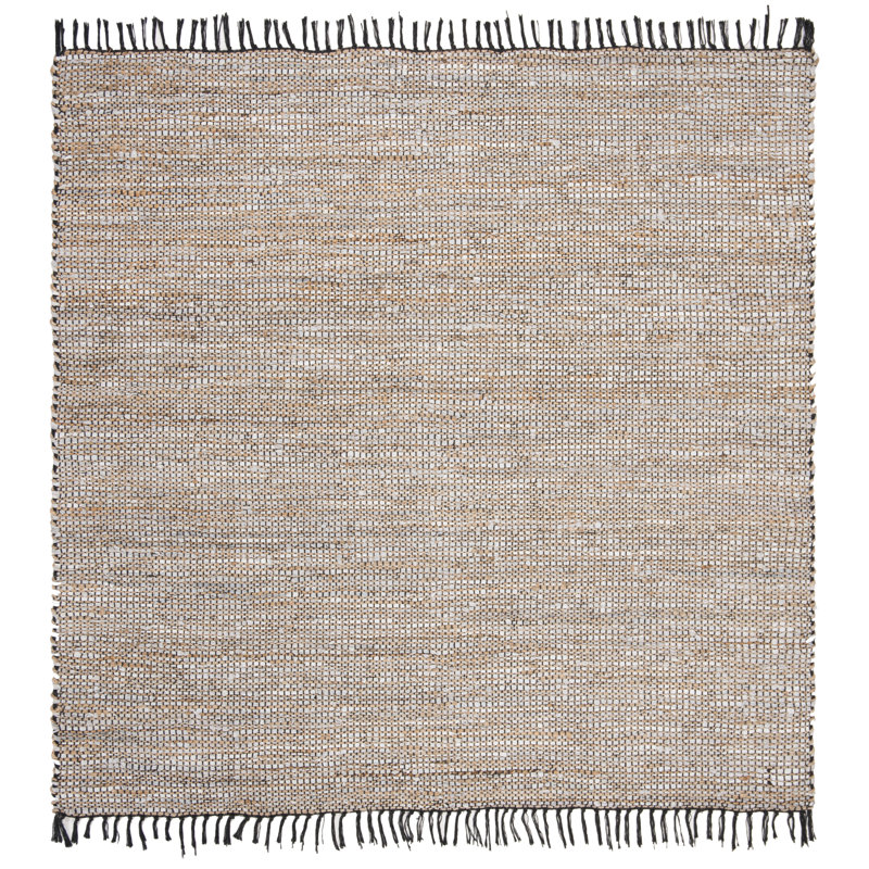 Martz Vintage Handwoven Silver Area Rug, Square 6' x 6'
