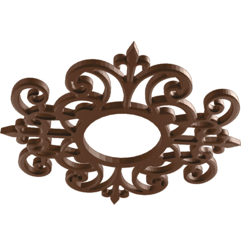 Médaillon de plafond en PVC de qualité architecturale Dijon, H 34 po x l 34 po x P 1 po, Cuivre