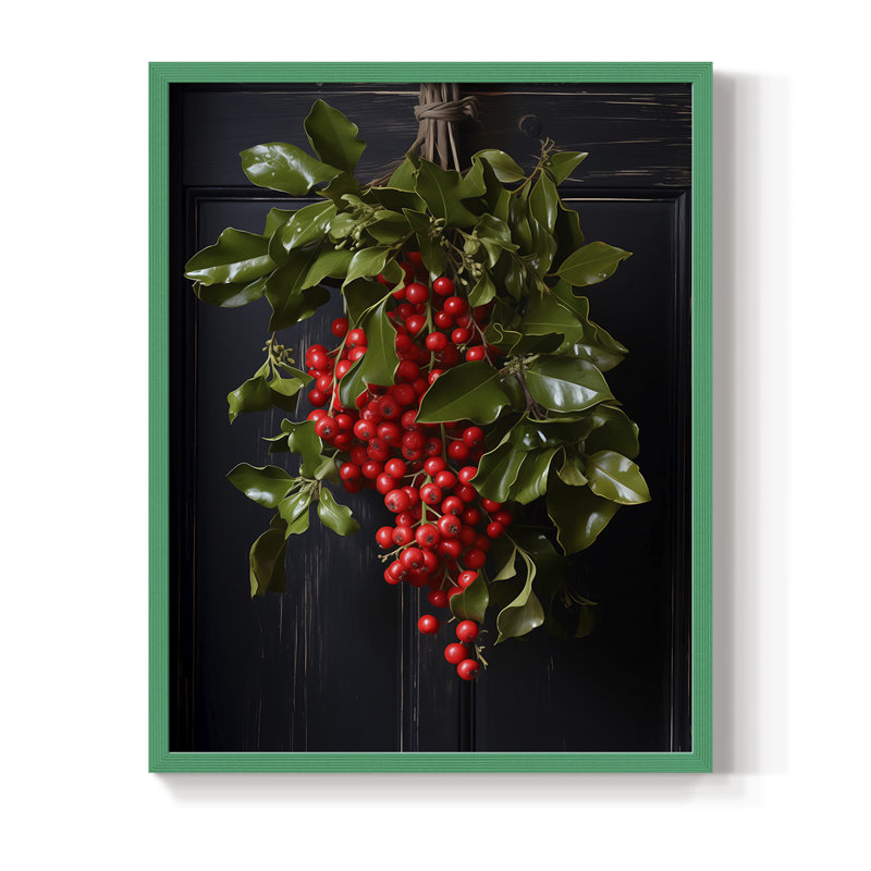 «Christmas Holiday Art DCLXVI», reproduction d'art encadrée - bois massif, H 21 po x l 17 po, Vert