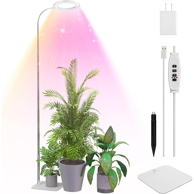 61inch Full Spectrum Grow Light with Base for Indoor Plants Zhu Color: Chrome