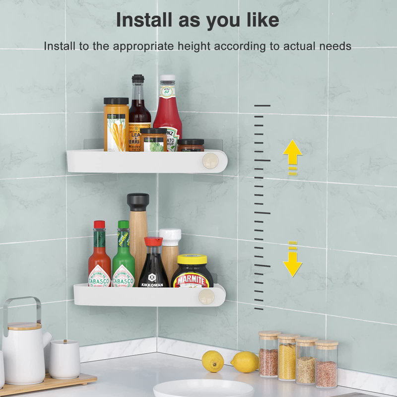 Northport Adhesive Shower Shelf, White
