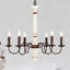 Lustre rétro blanc et rouille avec luminaire suspendu 6 lumières pour salle à manger