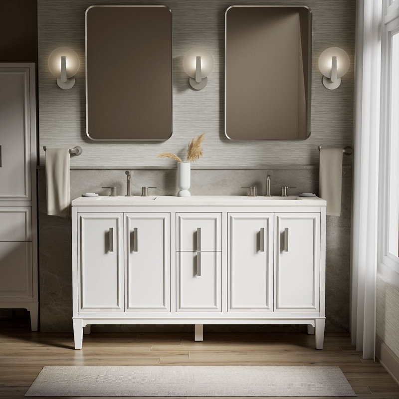 Southerk 60-In Bathroom Vanity Set, White