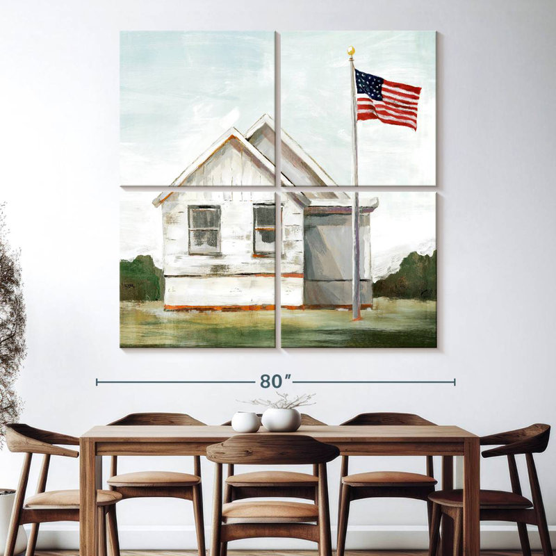 Lilie Hoisted American Flag, 74" H x 74" W