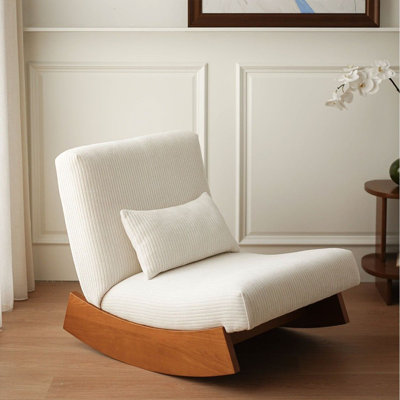 Chaise berçante confortable en velours côtelé