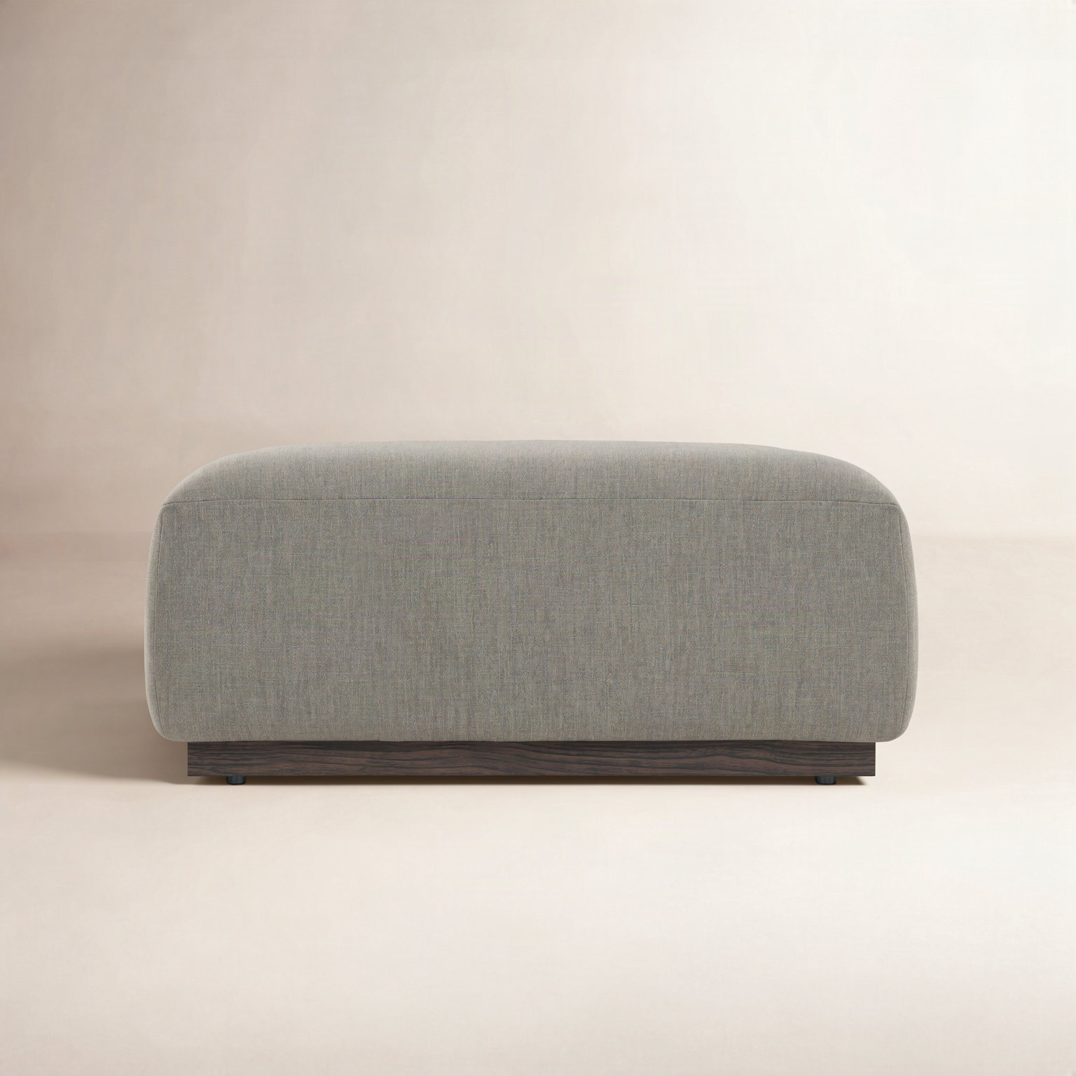 Anat Upholstered Ottoman, Dark Gray Polypropylene/Olefin, Dark Brown