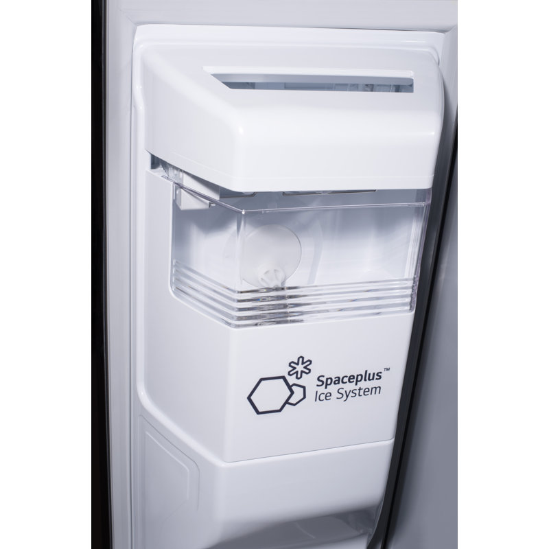 Black Stainless Steel 27 cu. ft. Smart Side-by-Side Refrigerator with InstaView and Craft Ice
