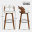 Swivel Upholstered and Faux Leather Bar Stool-1133381542-1133381546