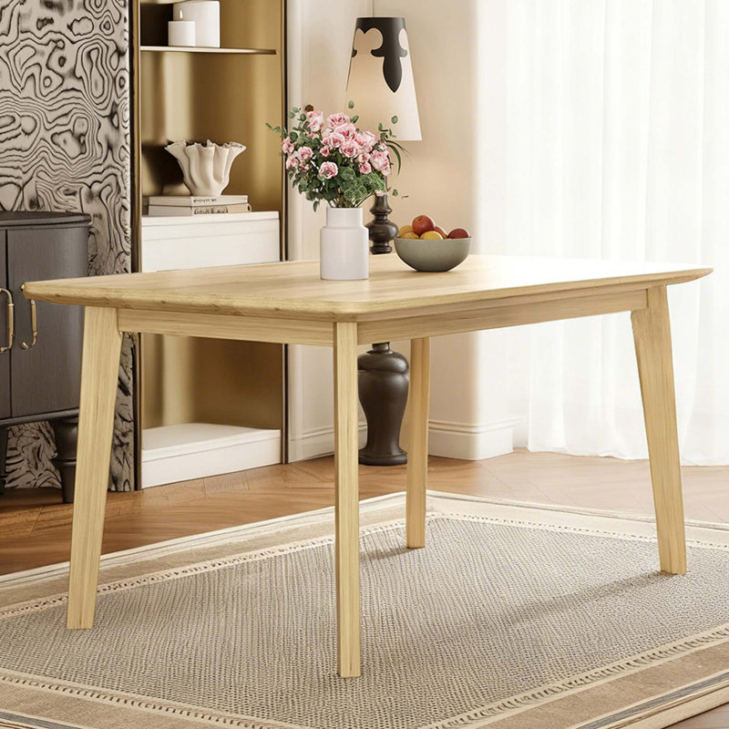 Table de salle à manger Rustic Farmhouse - Structure en bois massif, table de salle à manger rétro minimaliste pour salle à manger, salon