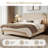 Modern Chenille Upholstered Bed With Adjustable Headboard & Solid Wood Legs-1048731100-1048731072