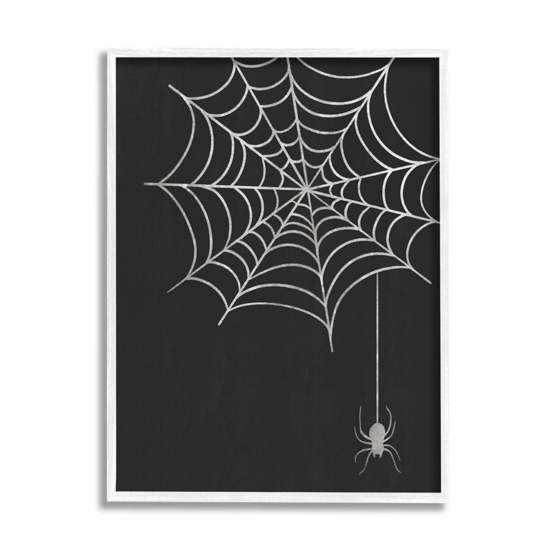 Araignée suspendue noire décontractée AT-306, H 20 po x l 16 po x P 1,5 po, Giclée encadrée blanc bord de mer