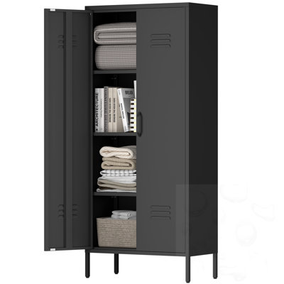 Armoire de rangement en métal avec tablettes réglables