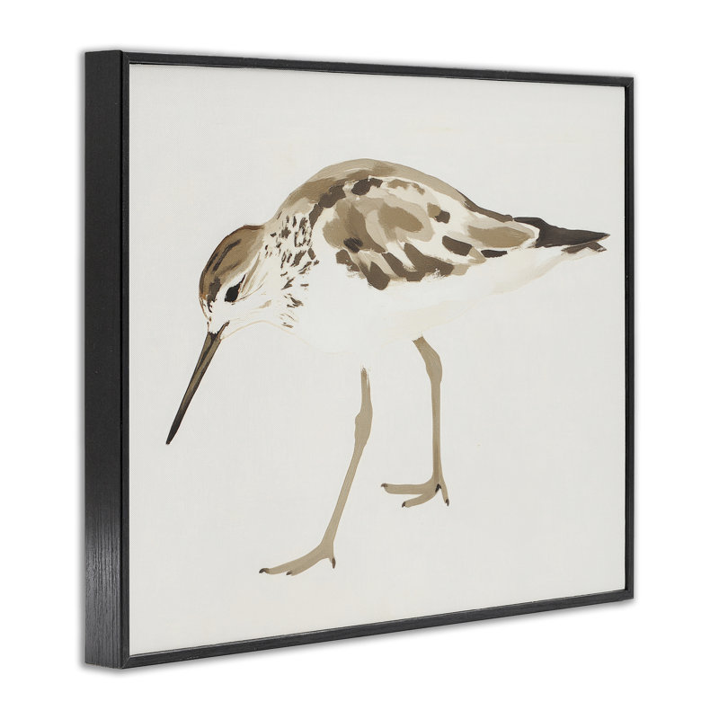 Giclée sur toile Sandpiper Shore, H 11 po x l 14 po, Giclée encadrée noir minuit
