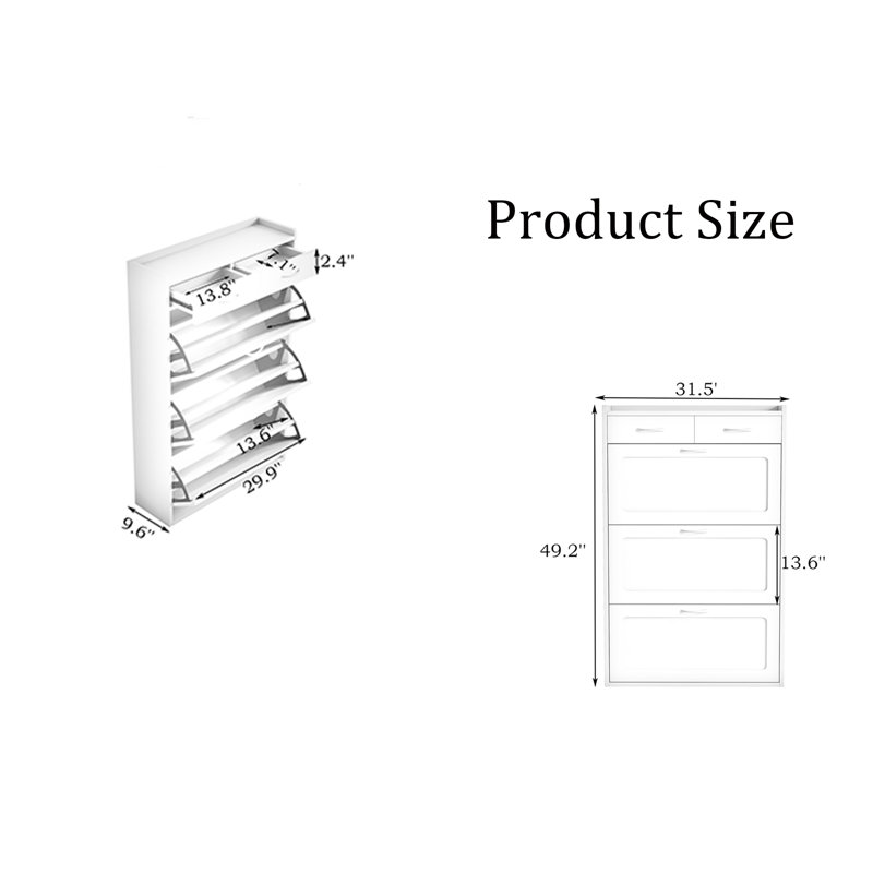 Armoire de rangement pour 28 paires de chaussures, Brun