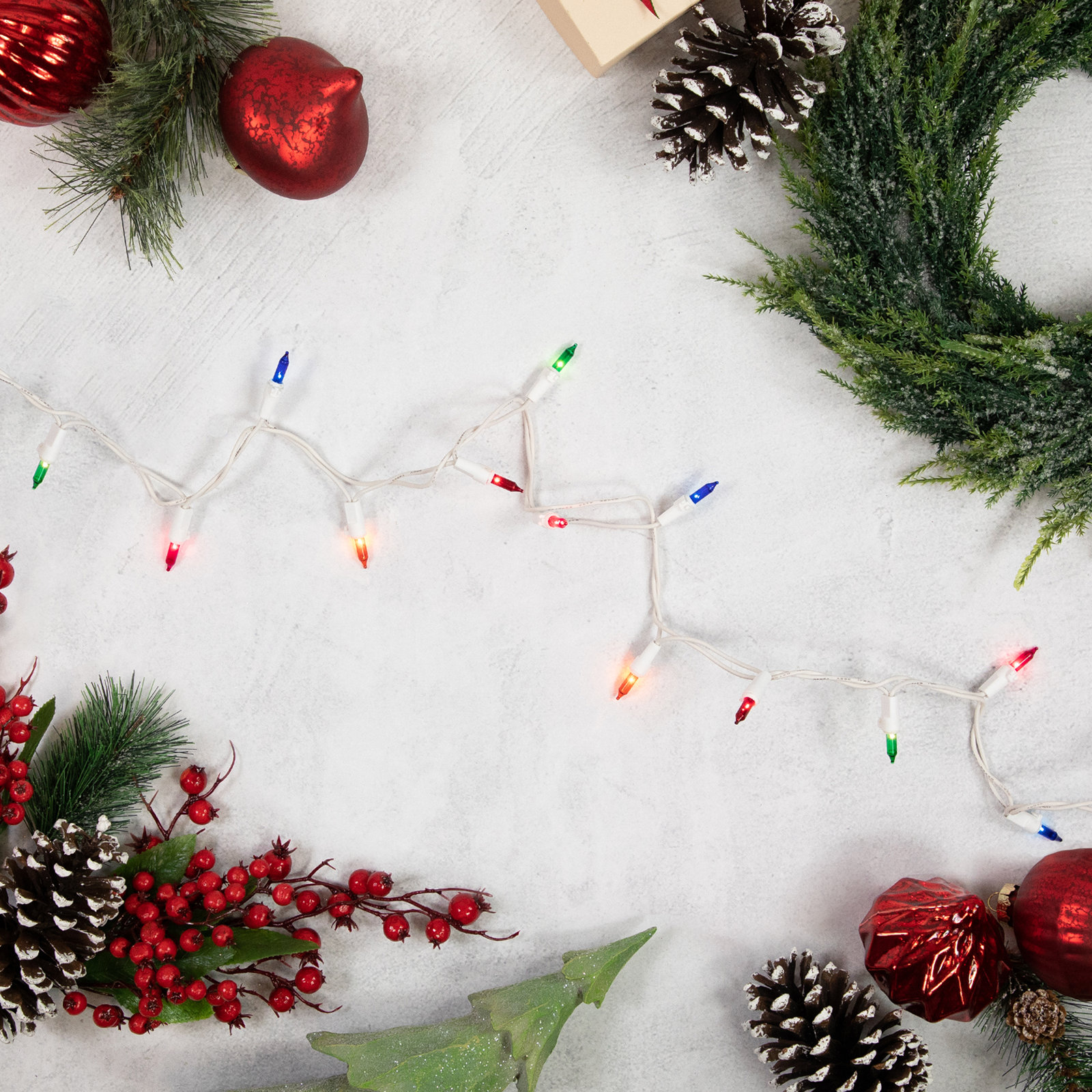 Mini Christmas String Light Set, Multi-colored/White, 20, 552"