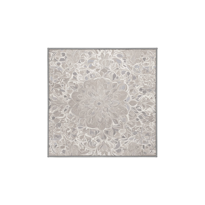 Machine Washable Gray Area Rug, Square 8'