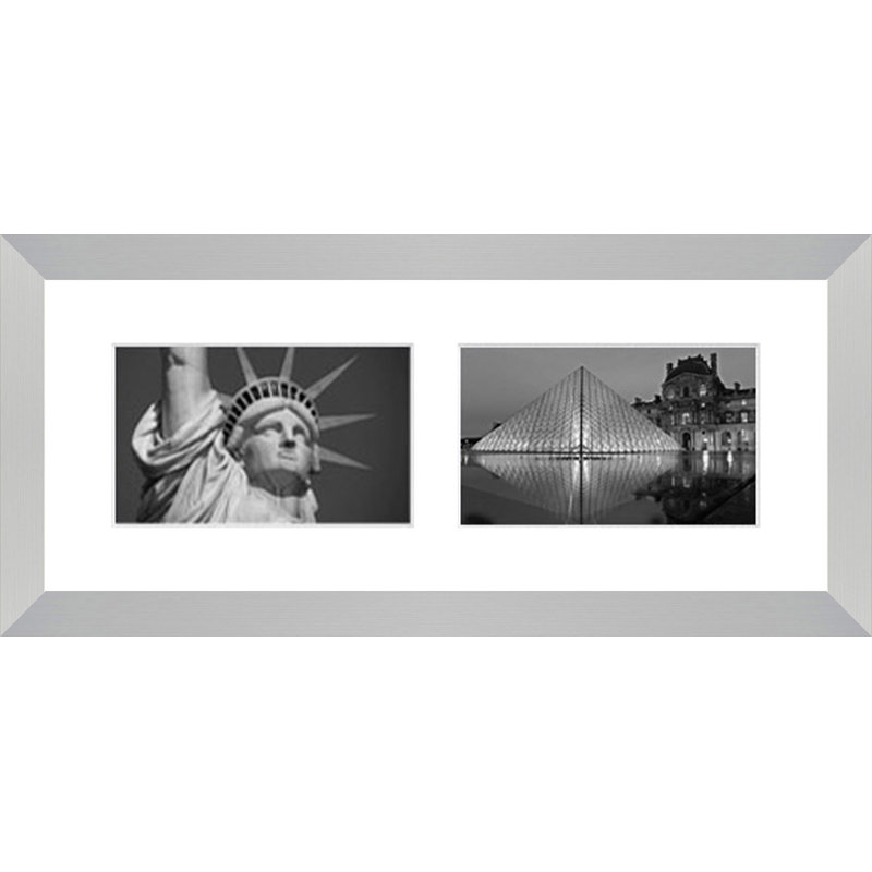 Husta Wood Picture Frame with Mat, Silver