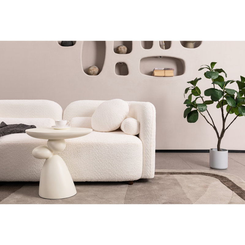 Canapé minimaliste 3 - Boucle blanche, matériau respirant confortable pour une détente quotidienne, fabrication
