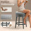 Tabouret de bar rembourré pivotant avec structure en bois massif et garniture cloutée-1270889232