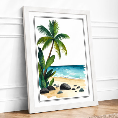 Tropical Shoreline Coastal - Framed Print